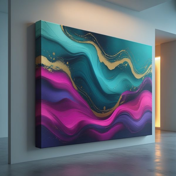 Abstract Colorwave Canvas - Image 3