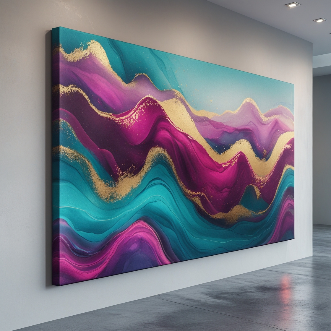 Abstract Colorwave Canvas - Image 2