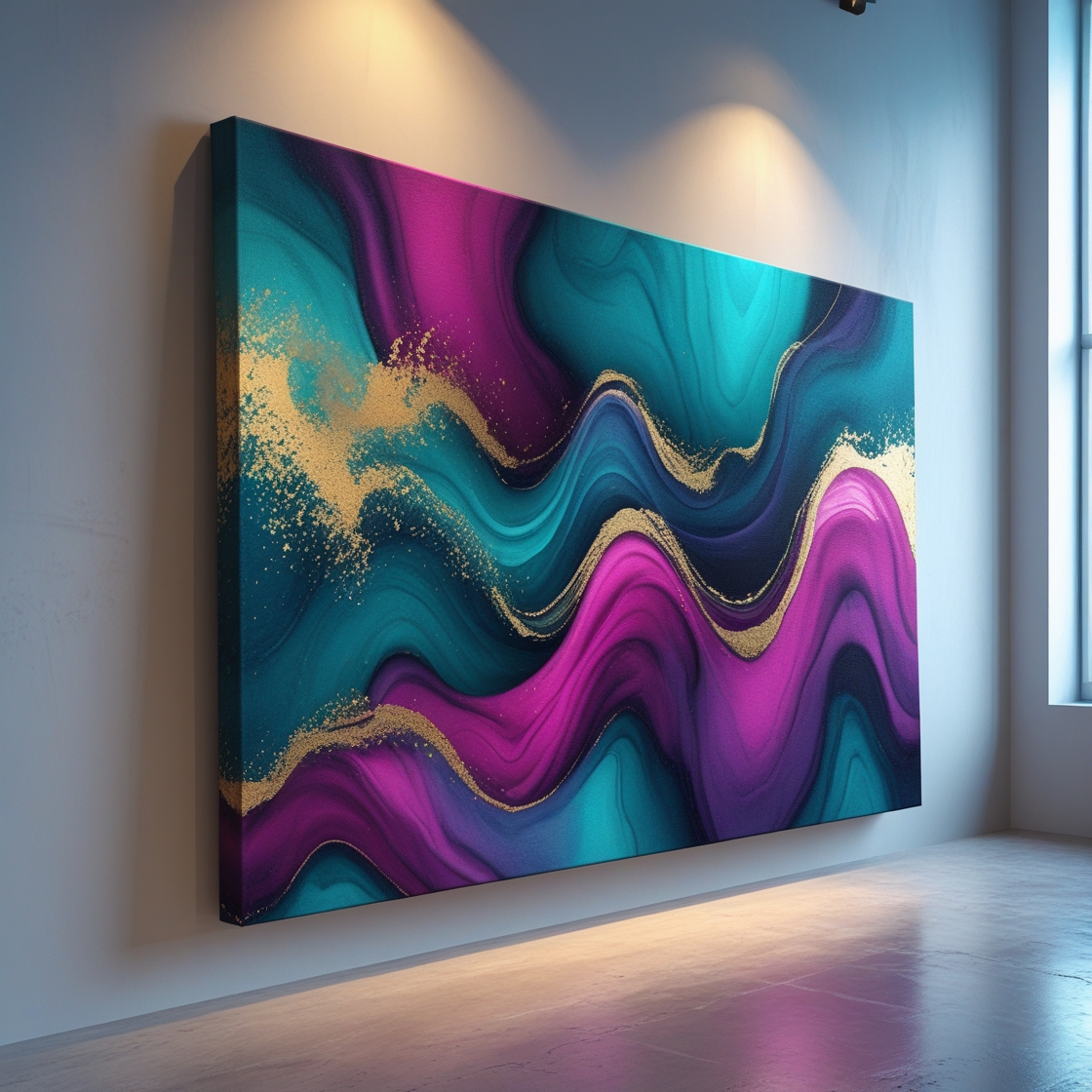 Abstract Colorwave Canvas
